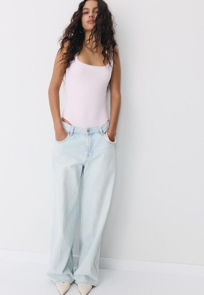 Body en polyamide à encolure carrée