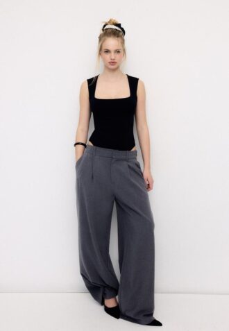 Body en polyamide à encolure carrée