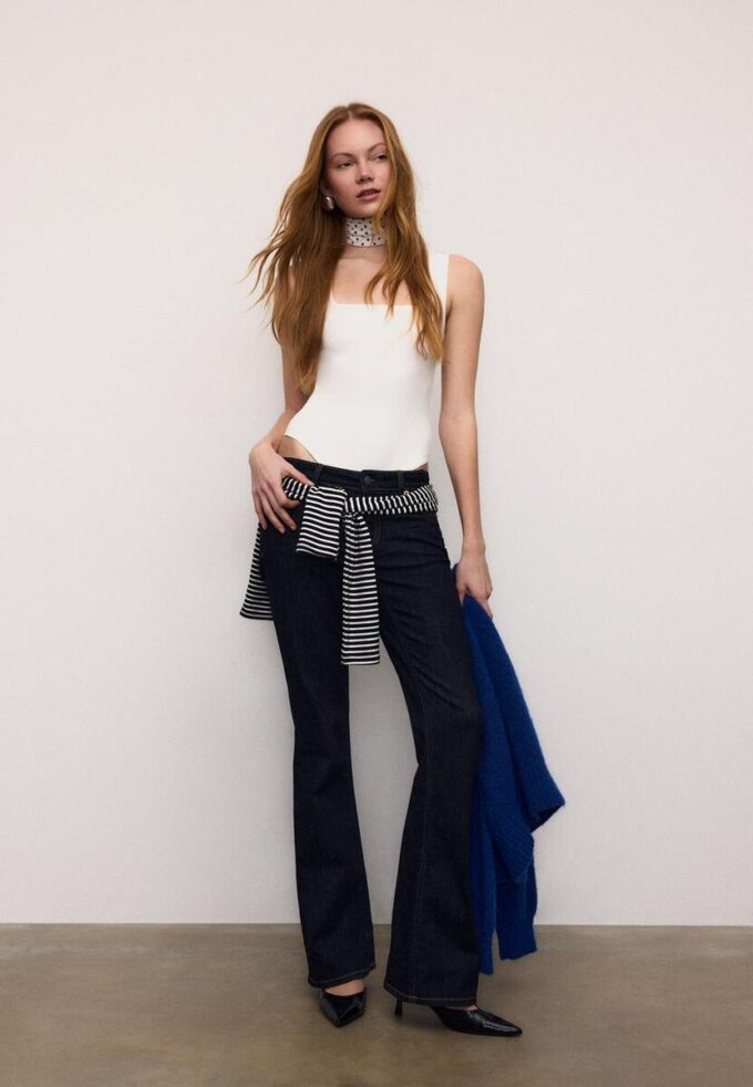 Body en polyamide à encolure carrée