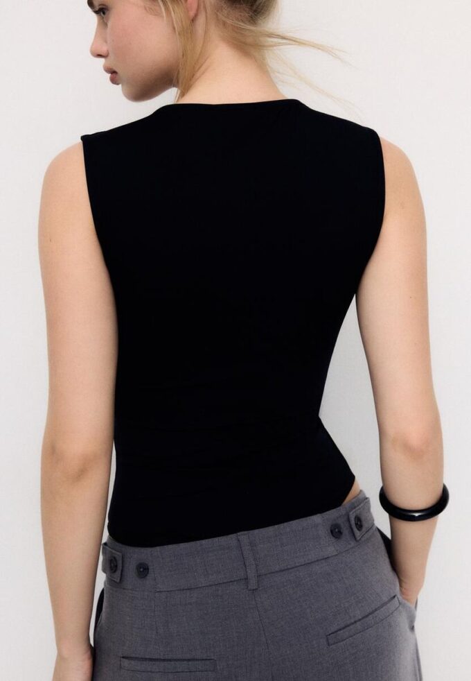 Body en polyamide à encolure carrée