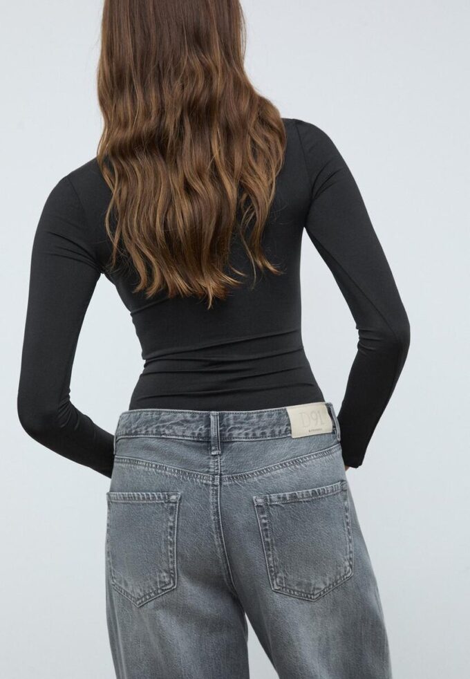 Body en polyamide à encolure carrée