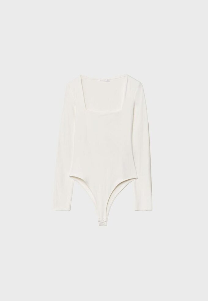 Body en polyamide à encolure carrée