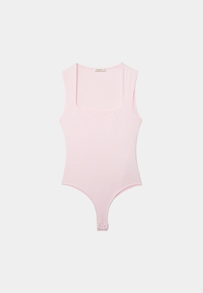 Body en polyamide à encolure carrée