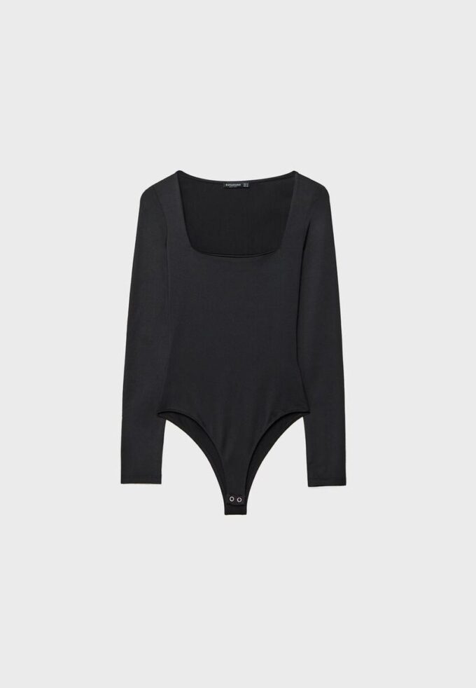 Body en polyamide à encolure carrée