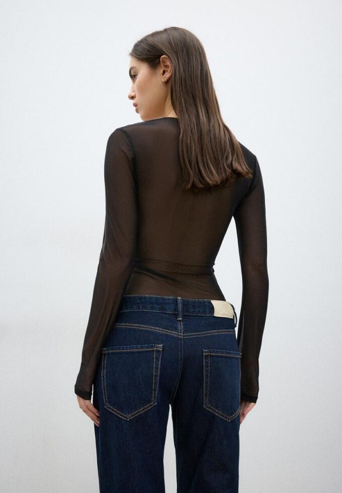 Body en tulle à encolure carrée