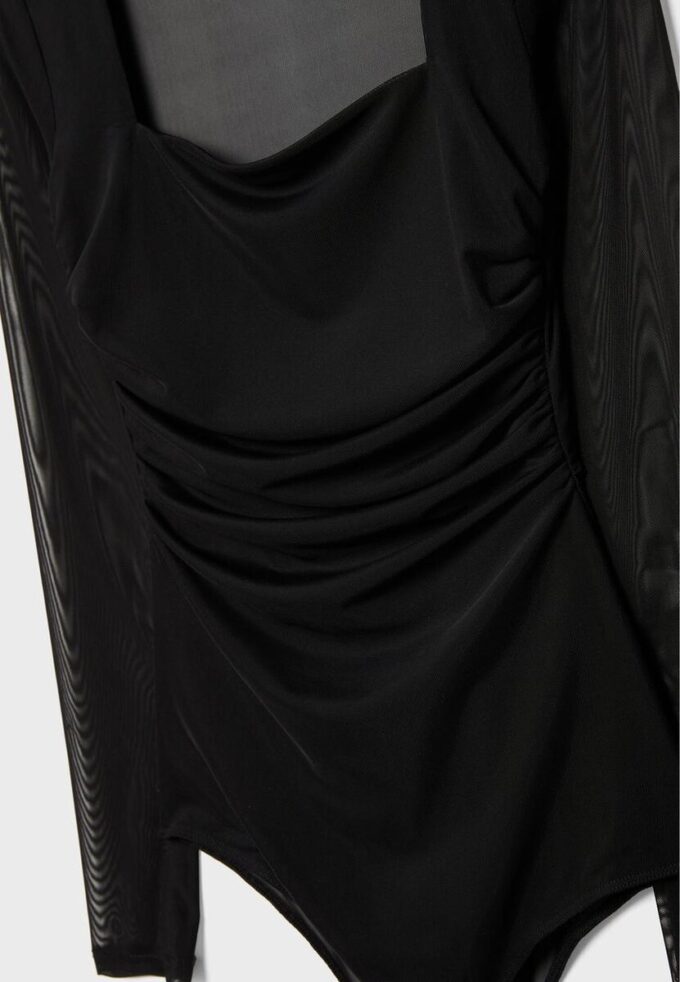 Body en tulle à encolure carrée