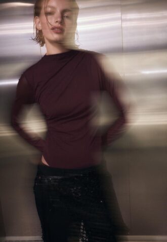 Body en tulle froncé