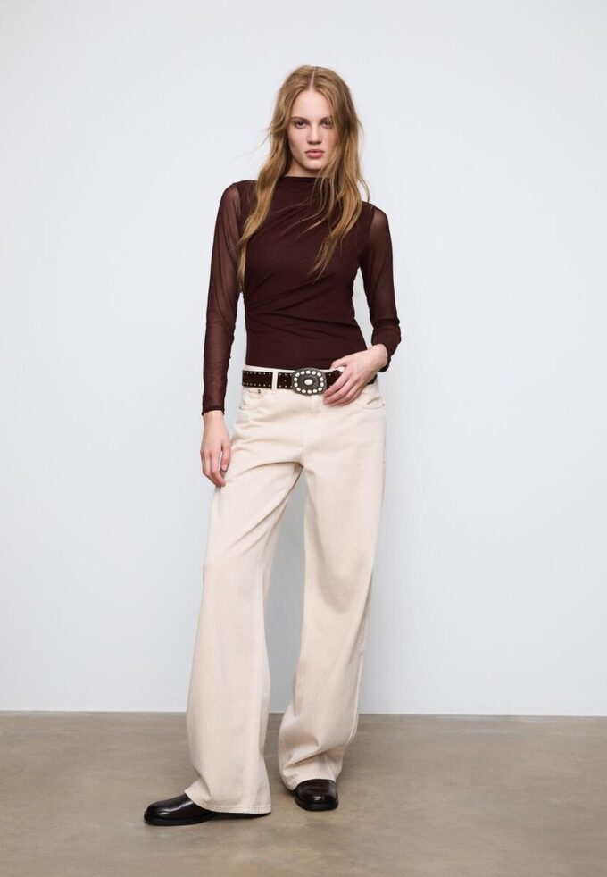 Body en tulle froncé