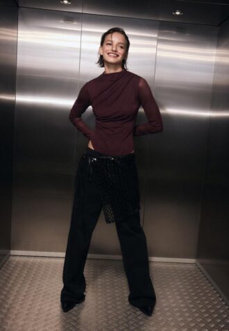 Body en tulle froncé