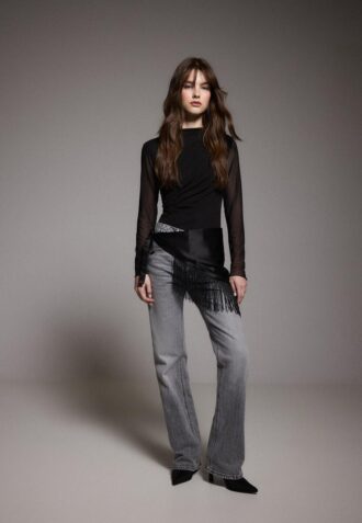 Body en tulle froncé