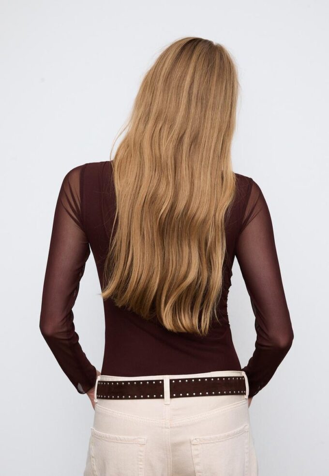 Body en tulle froncé