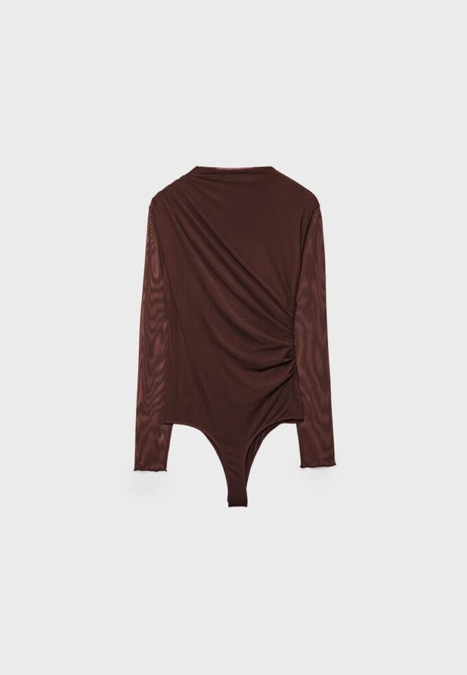 Body en tulle froncé