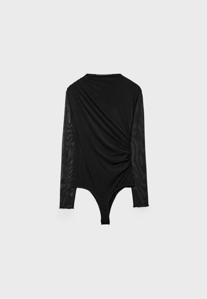 Body en tulle froncé