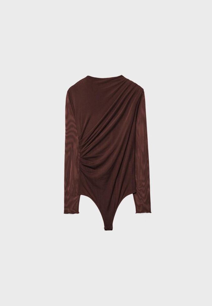 Body en tulle froncé