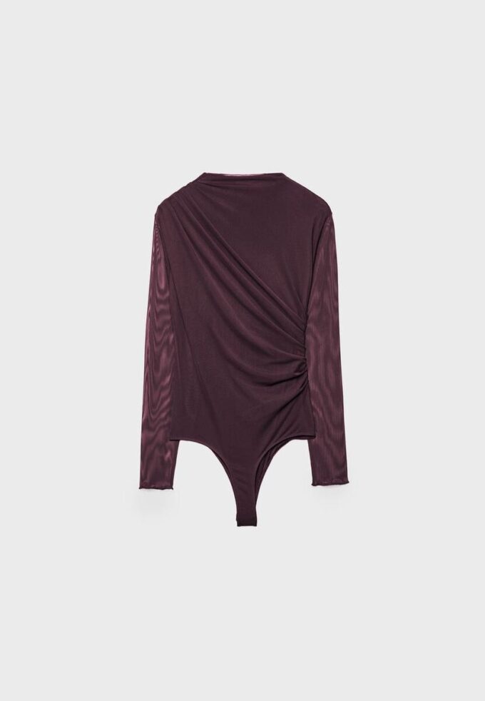 Body en tulle froncé