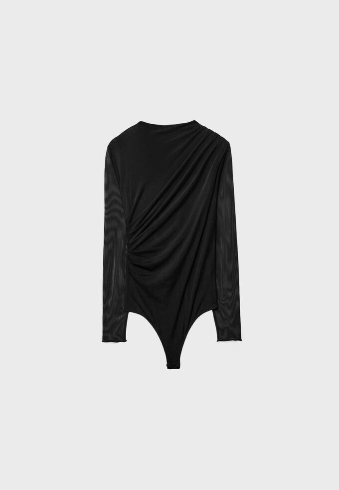 Body en tulle froncé