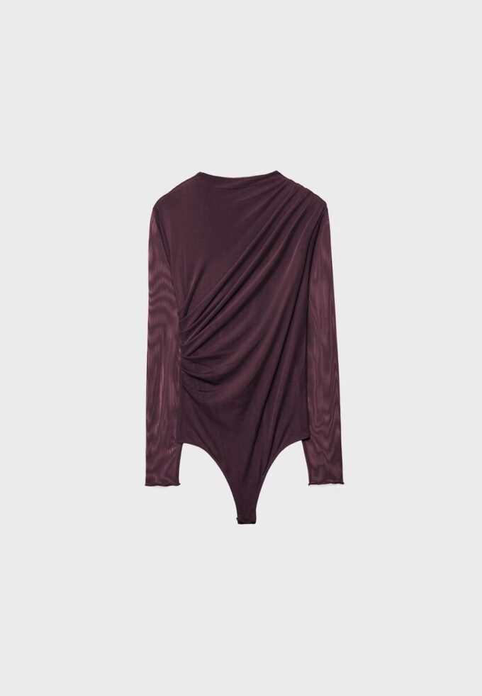 Body en tulle froncé