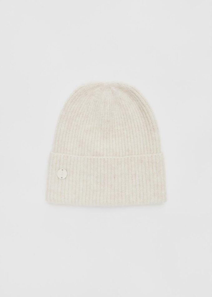 Bonnet côtelé avec plaque