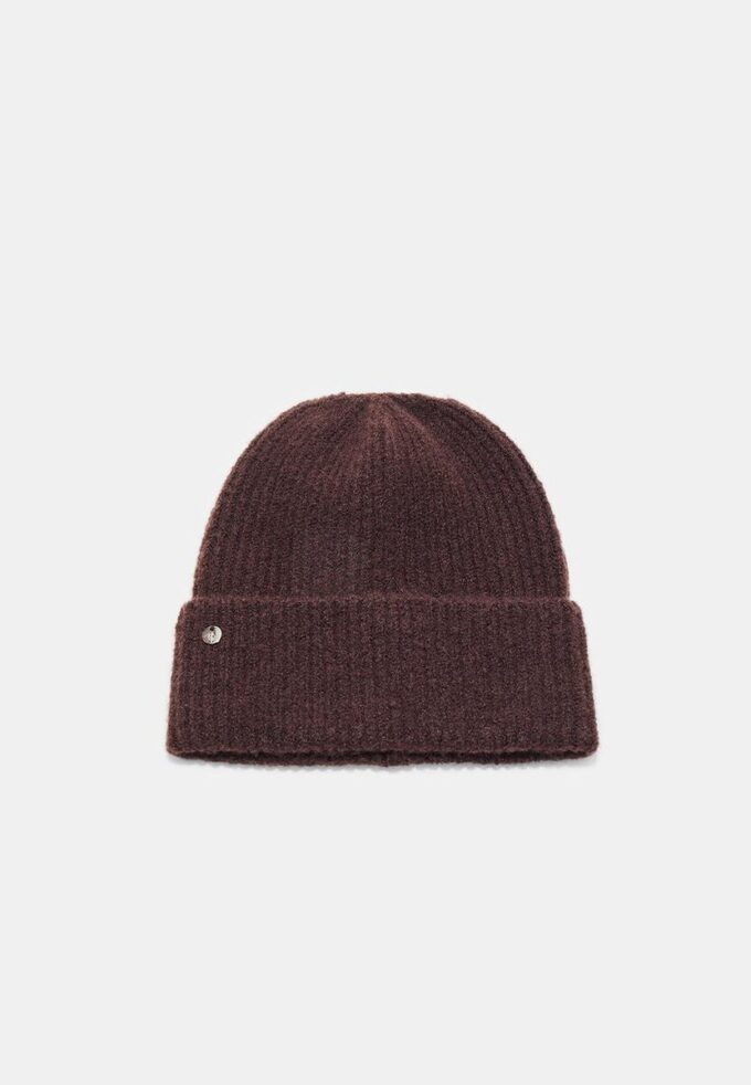 Bonnet côtelé avec plaque