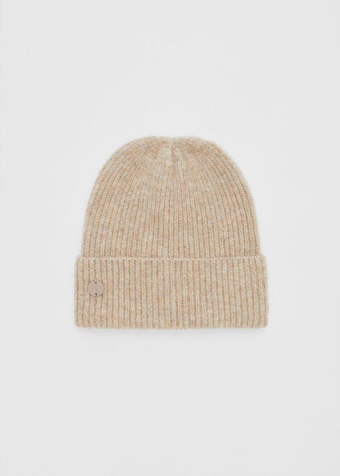 Bonnet côtelé avec plaque