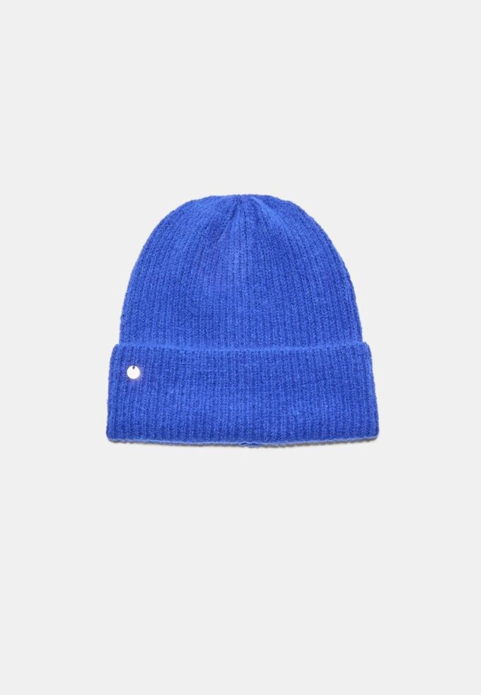 Bonnet côtelé avec plaque