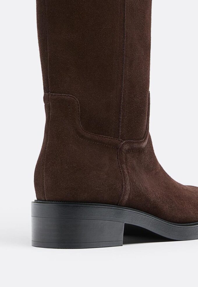 Bottes d&rsquo;équitation plates en cuir