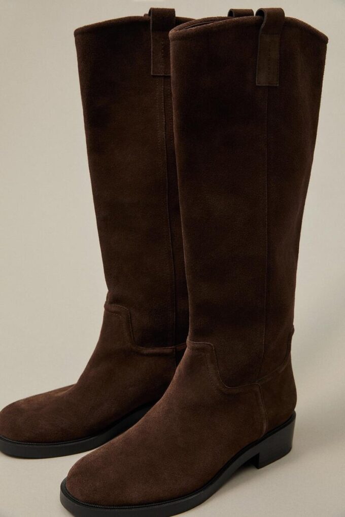 Bottes d&rsquo;équitation plates en cuir