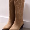 Bottes de cowboy en cuir refendu