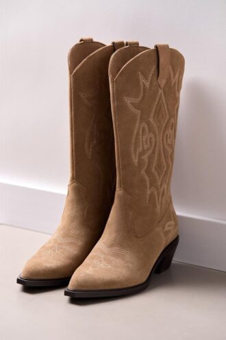 Bottes de cowboy en cuir refendu