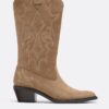 Bottes de cowboy en cuir refendu