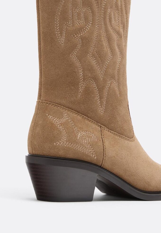 Bottes de cowboy en cuir refendu
