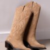 Bottes de cowboy en cuir refendu