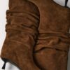 Bottes en cuir Slouchy à talon bas