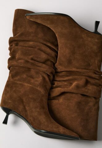 Bottes en cuir Slouchy à talon bas