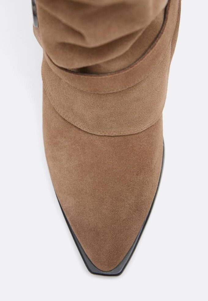 Bottes en cuir à talons hauts