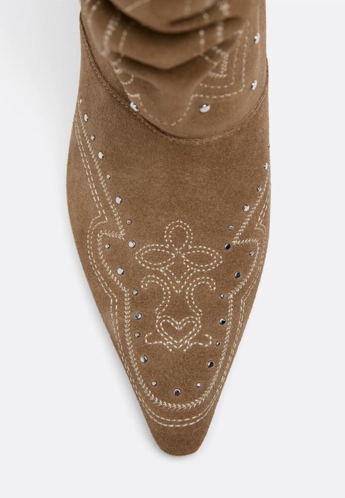 Bottes à talons compensés en cuir Bottes à talons compensés en cuir