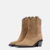 Bottines cowboy en cuir refendu