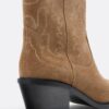 Bottines cowboy en cuir refendu