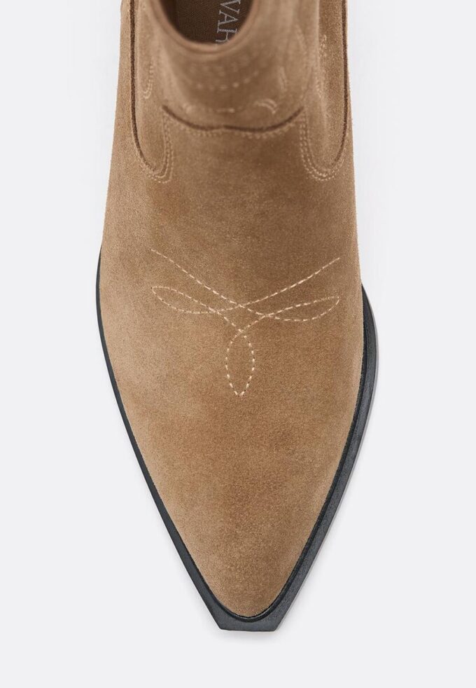 Bottines cowboy en cuir refendu