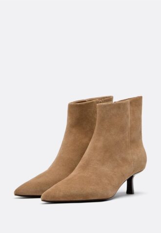 Bottines en cuir à talons bobines