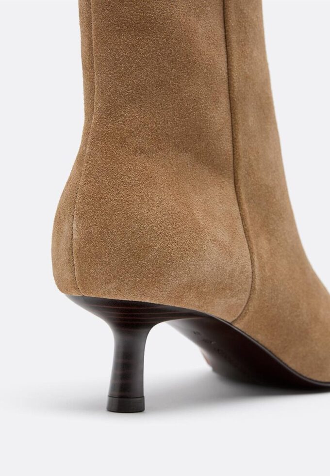 Bottines en cuir à talons bobines