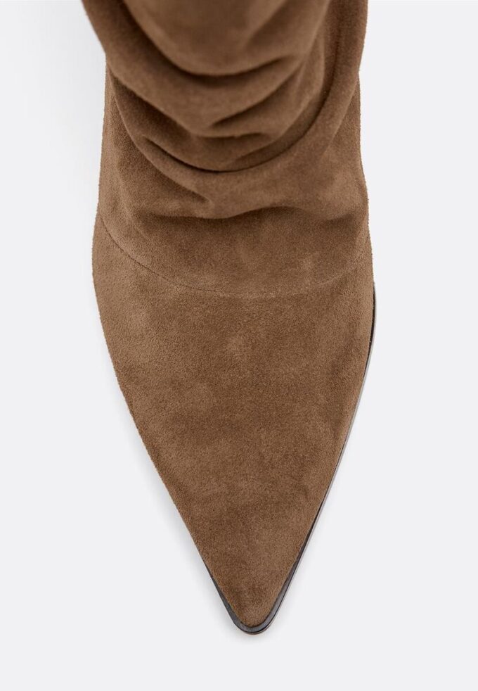 Bottines à talons en cuir slouchy