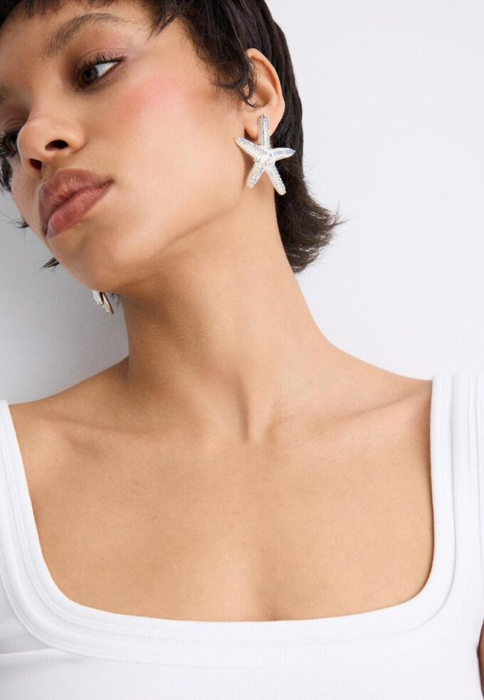 Boucles d&rsquo;oreilles clous en forme d&rsquo;étoile de mer