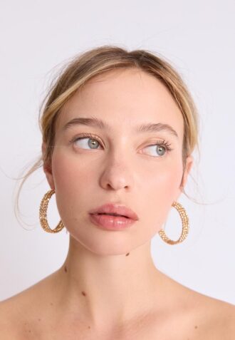 Boucles d&rsquo;oreilles créoles en perles