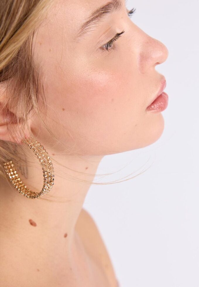 Boucles d’oreilles créoles en perles Boucles d’oreilles créoles en perles