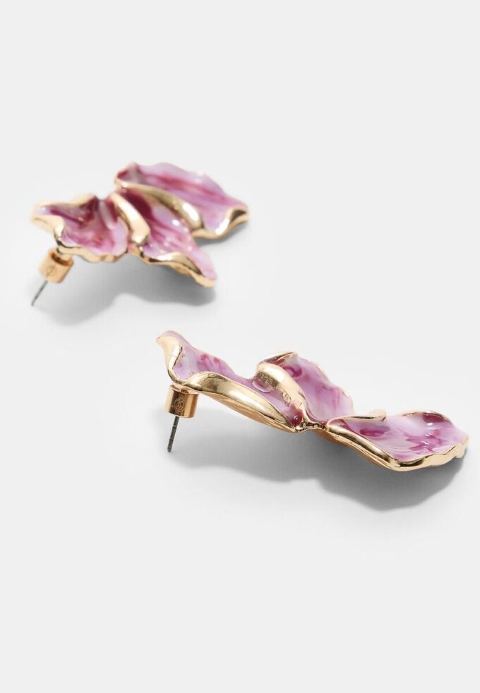 Boucles d&rsquo;oreilles en forme d&rsquo;éventail émaillées