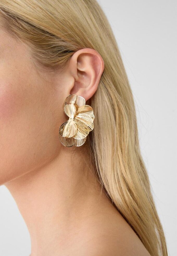 Boucles d&rsquo;oreilles en forme d&rsquo;éventail texturé