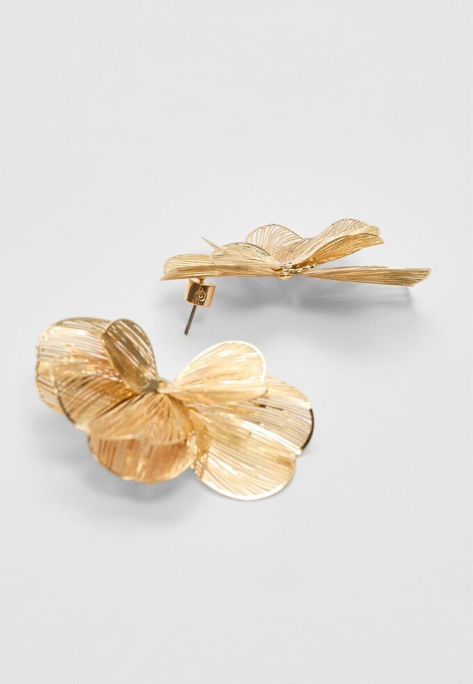 Boucles d&rsquo;oreilles en forme d&rsquo;éventail texturé