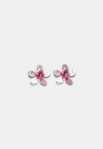 Boucles d&rsquo;oreilles fleurs bicolores