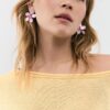 Boucles d&rsquo;oreilles fleurs bicolores